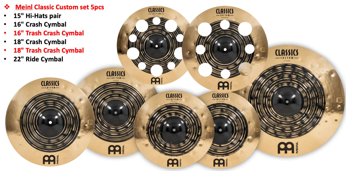 Bộ Cymbal Meinl Classics Custom Dual Complete Cymbal Set - CCDU-CS1 - Việt Music