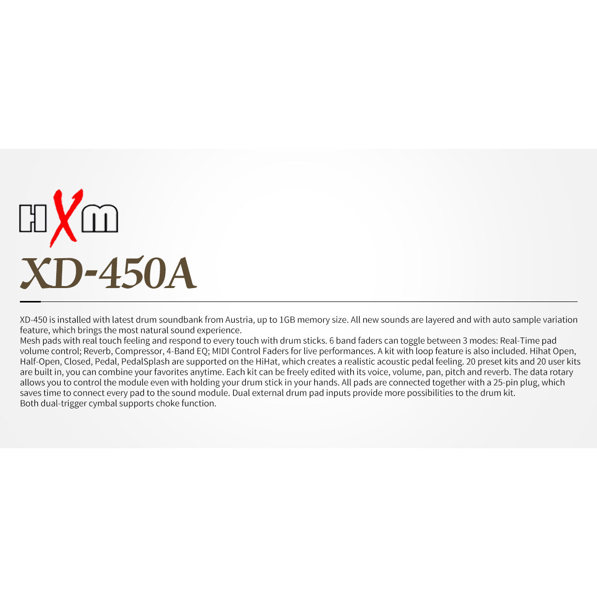 Trống Điện HXM XD-450A-KM - Việt Music