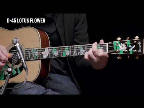 Acoustic Guitar Martin D-45 Harvey Leach Lotus Flowers - Custom &amp; Special Editions Series